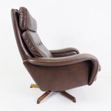 Madsen & Schubell leather armchair with ottoman for Bovenkamp