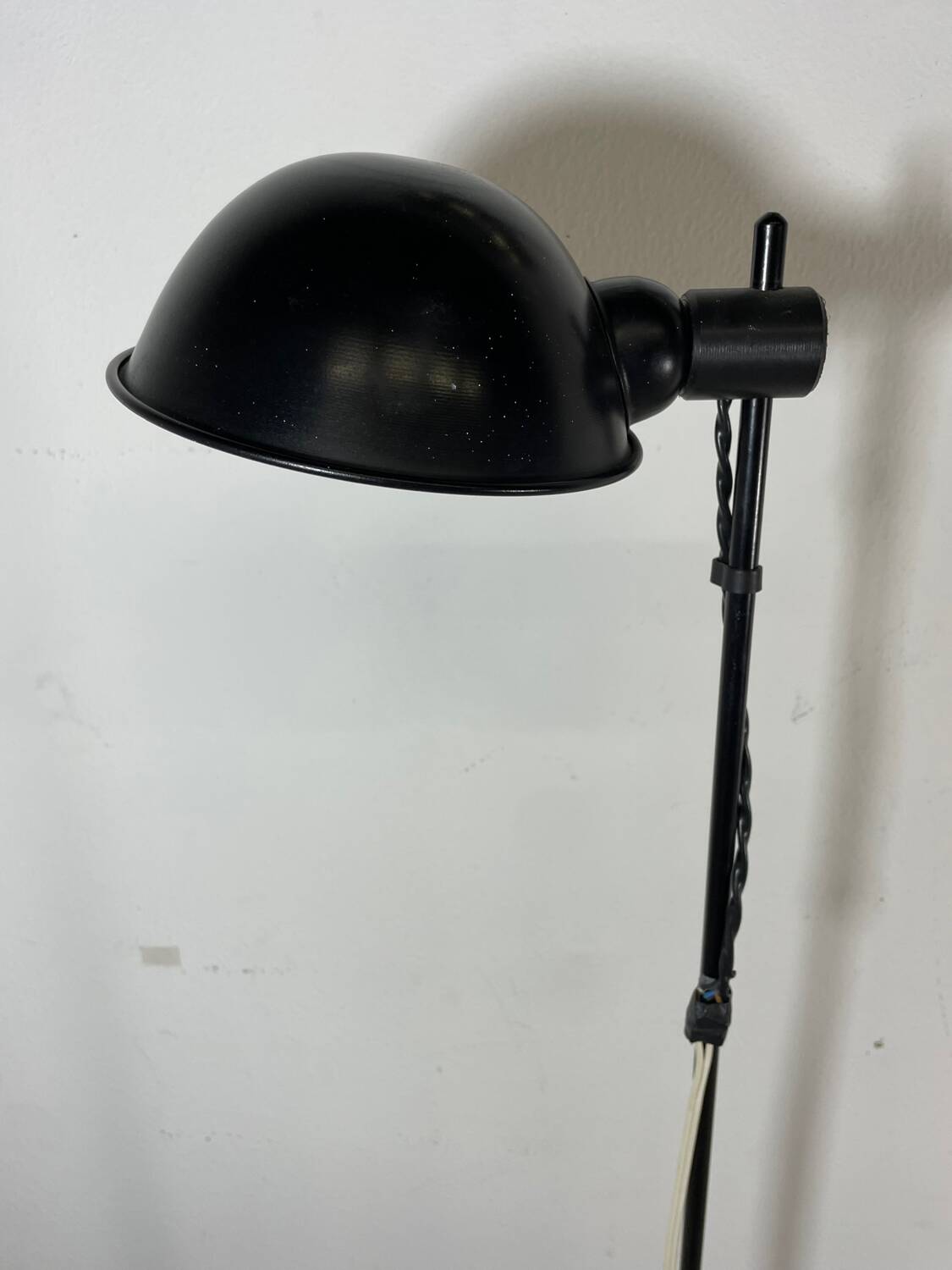 Vintage black metal floor lamp from the 70s