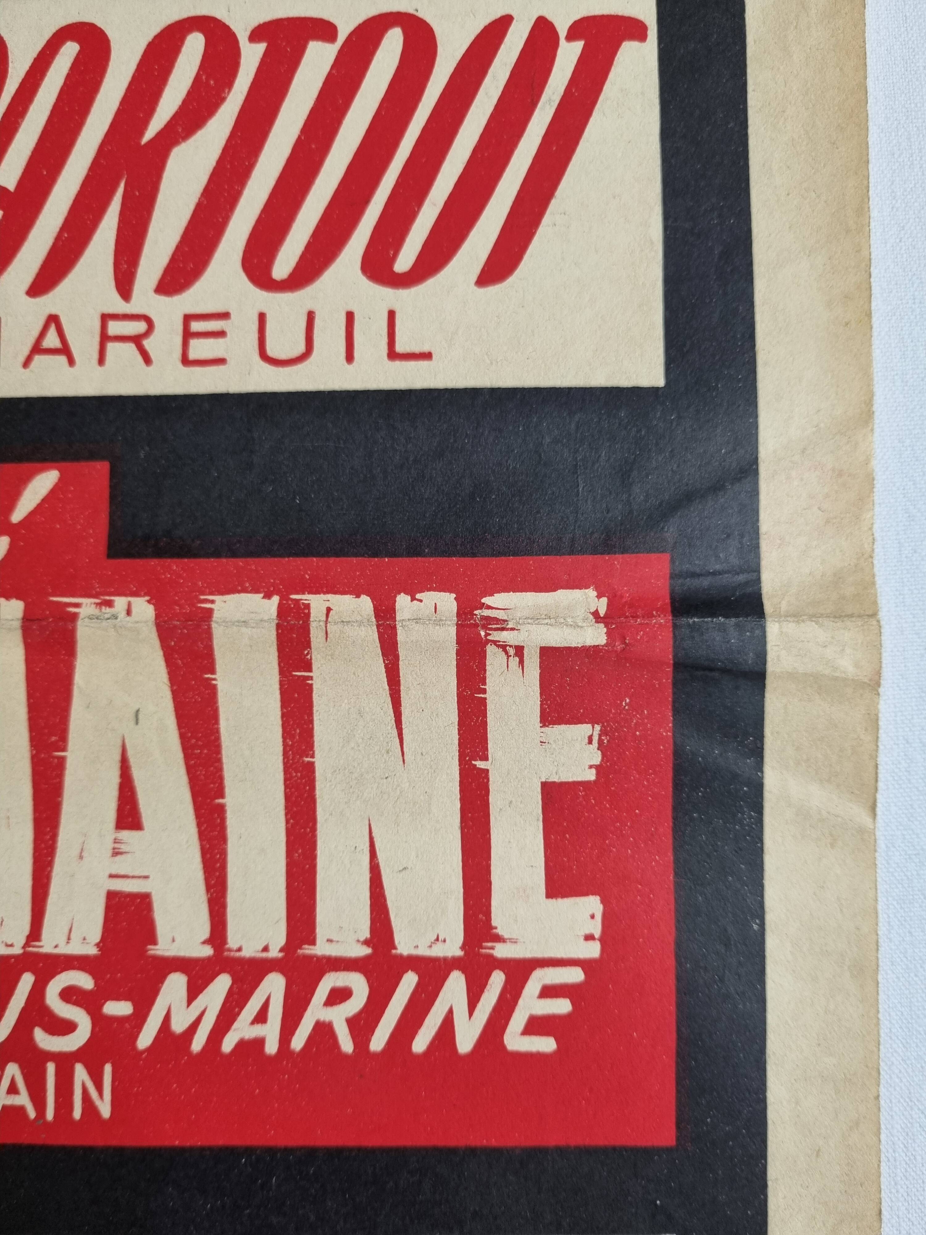 Vintage 50s poster, industrial decor, 38 x 60 cm