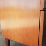 Vintage 70s light wood bedside table