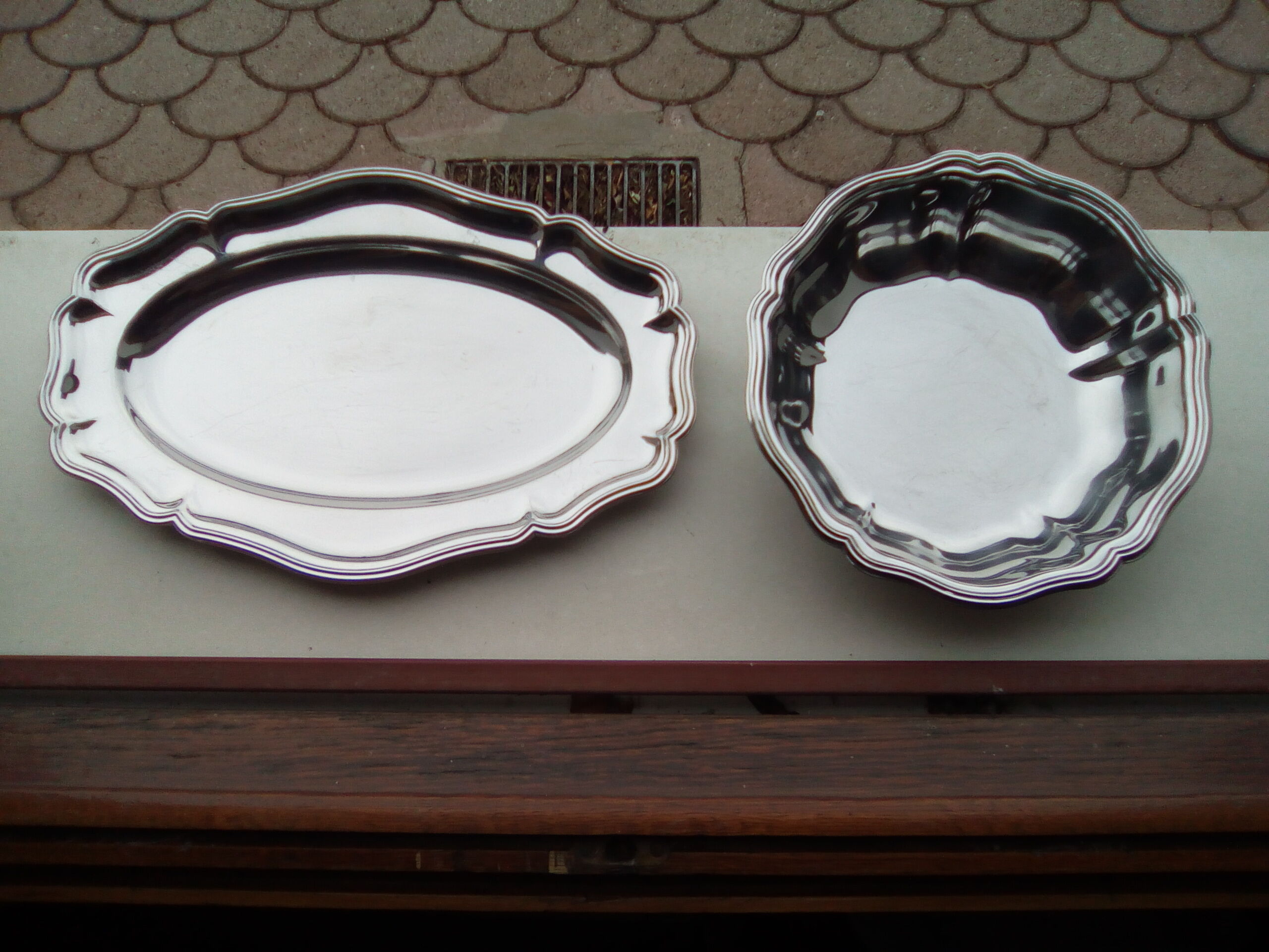 Stainless steel serving dishes 70s