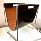 Leather and chrome magazine rack Brabantia