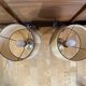 Pair of Empire Style Table Lamps Column Shape Golden Metal Vintage France
