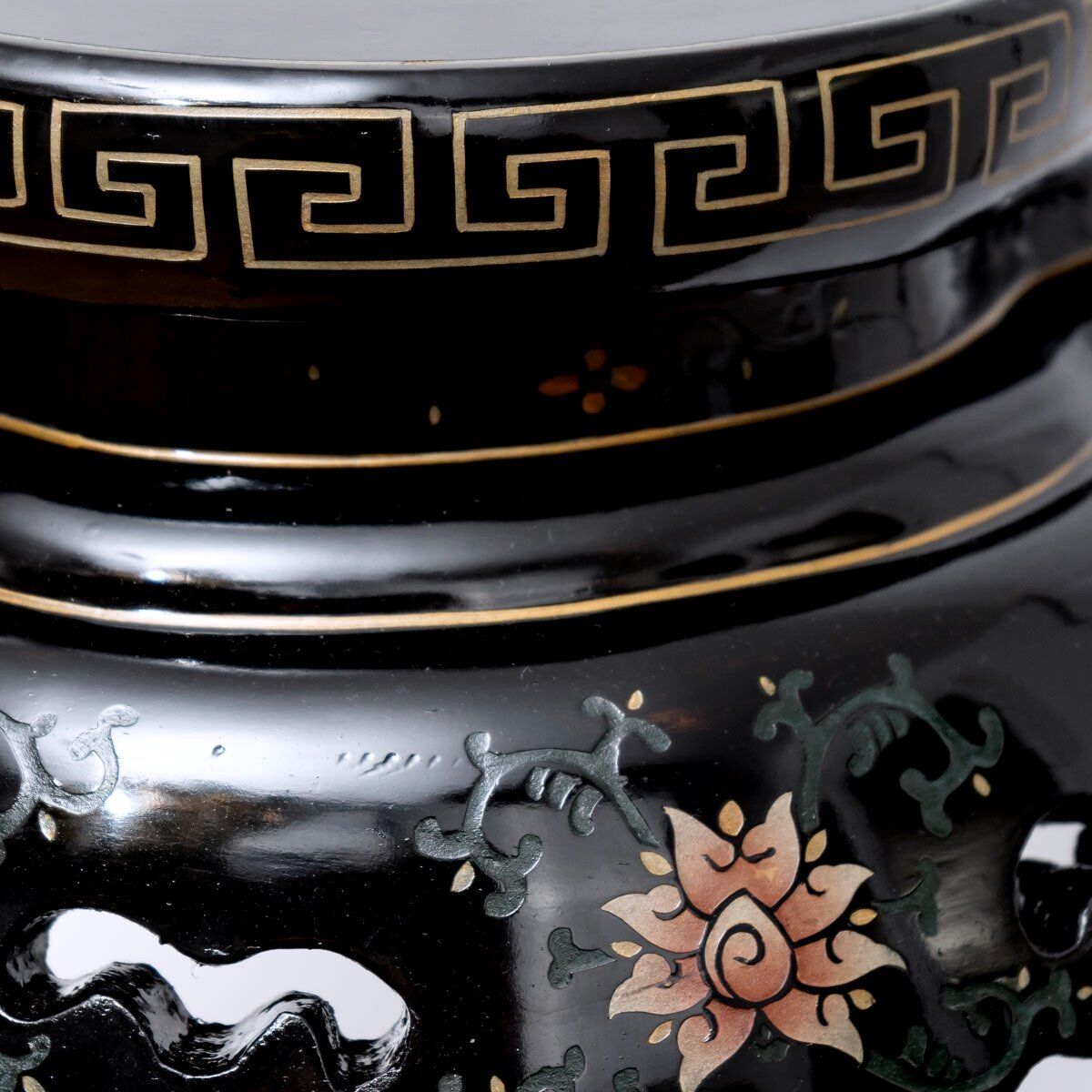 Pair of stools or side tables painted and lacquered wood - period: twentieth century