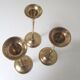 Trio of brass scandinavian candlesticks