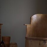 Chaise souche Wabi Sabi en bouleau massif, par un ébéniste suédois, Moderne, années 1950