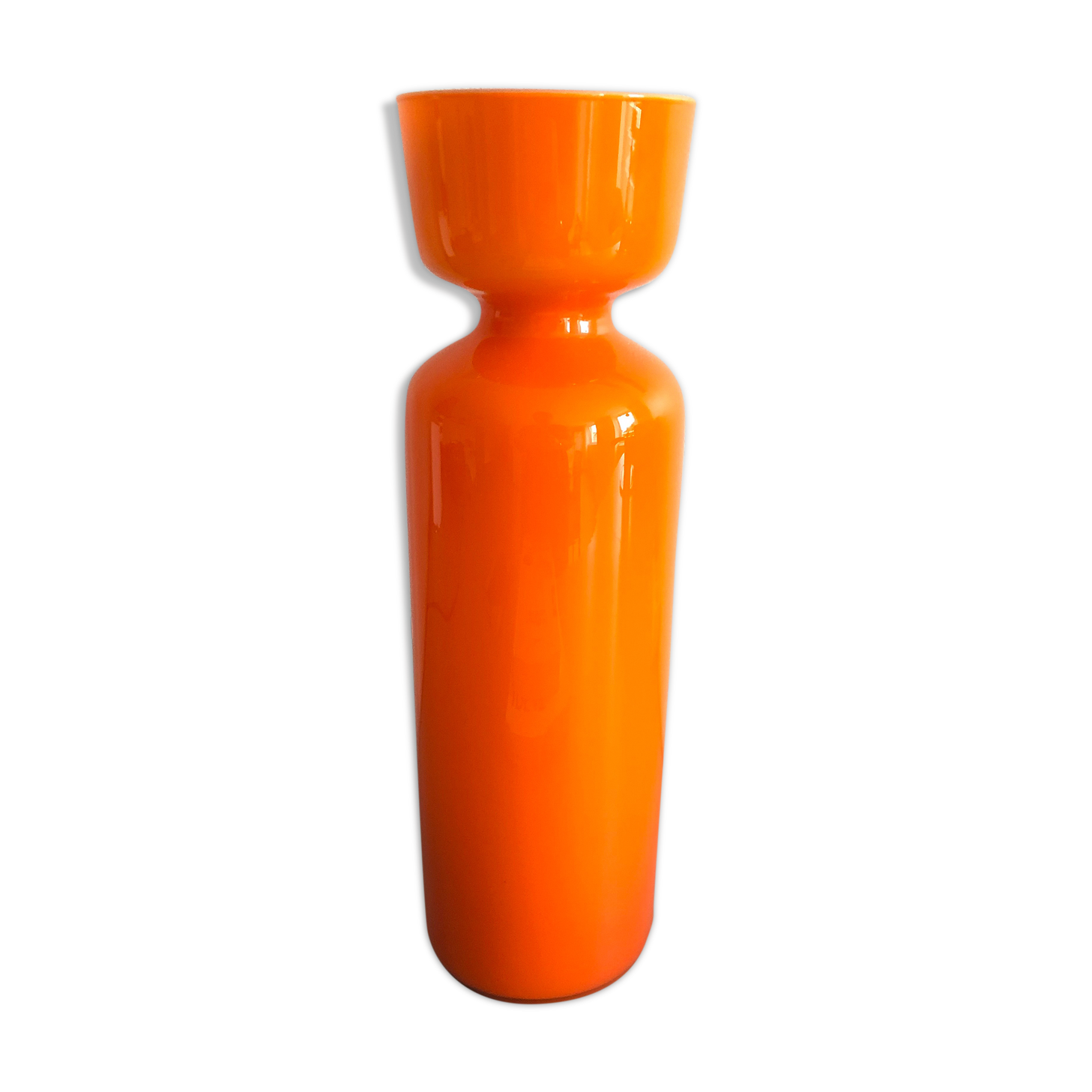 Vase opaline orange vintage