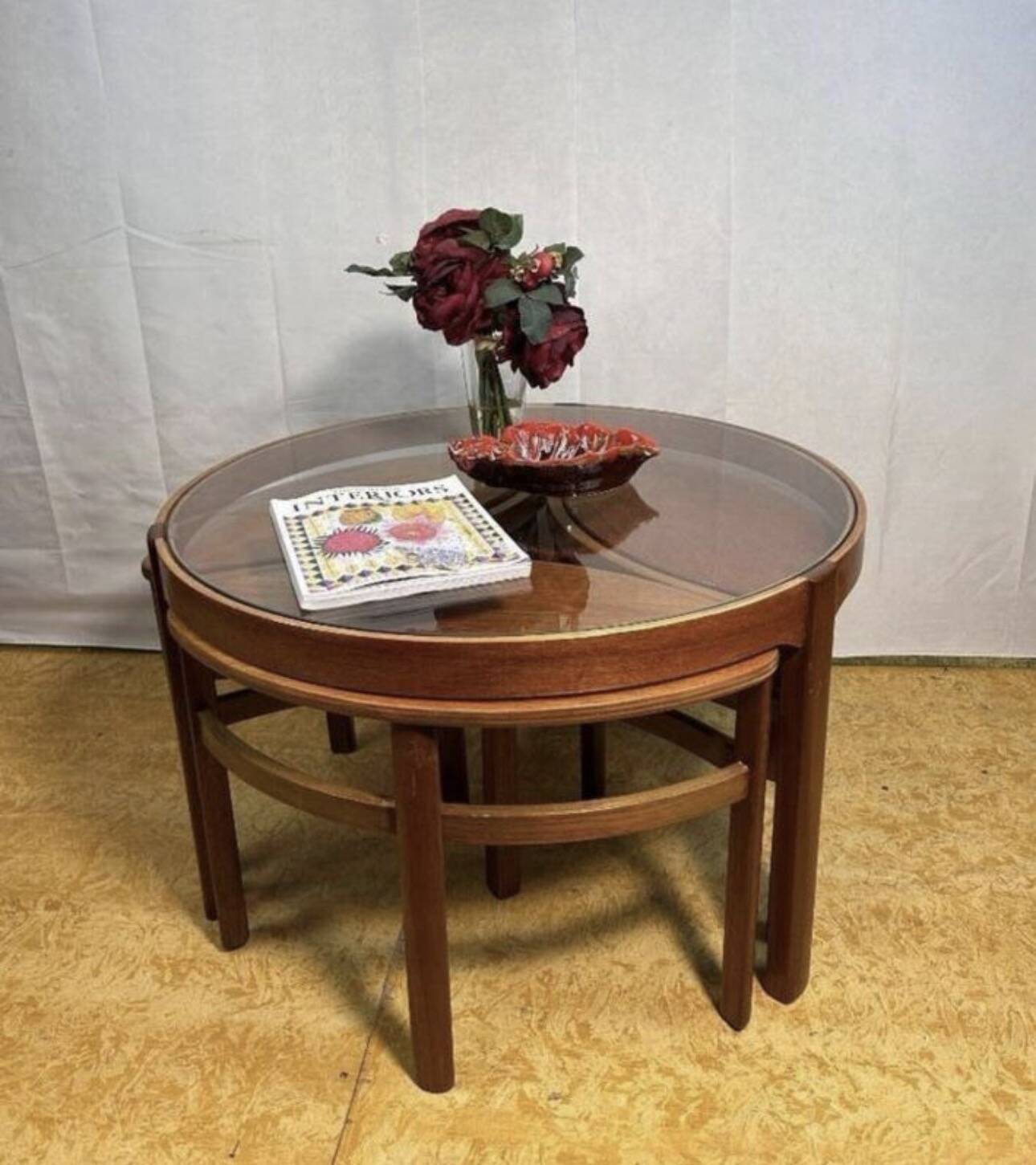 Mid century retro vintage teak trinity coffee table by nathan 1960