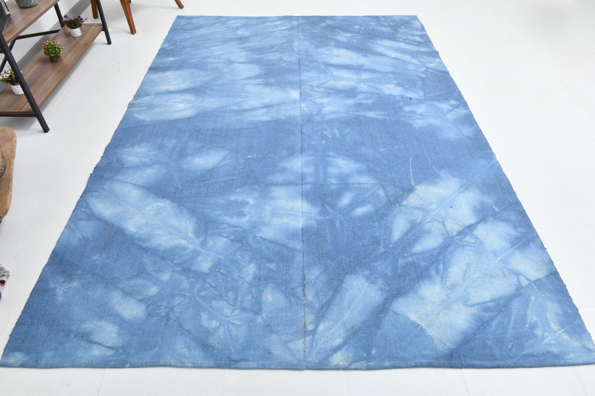 Pastel blue large turkish rug 304x211cm