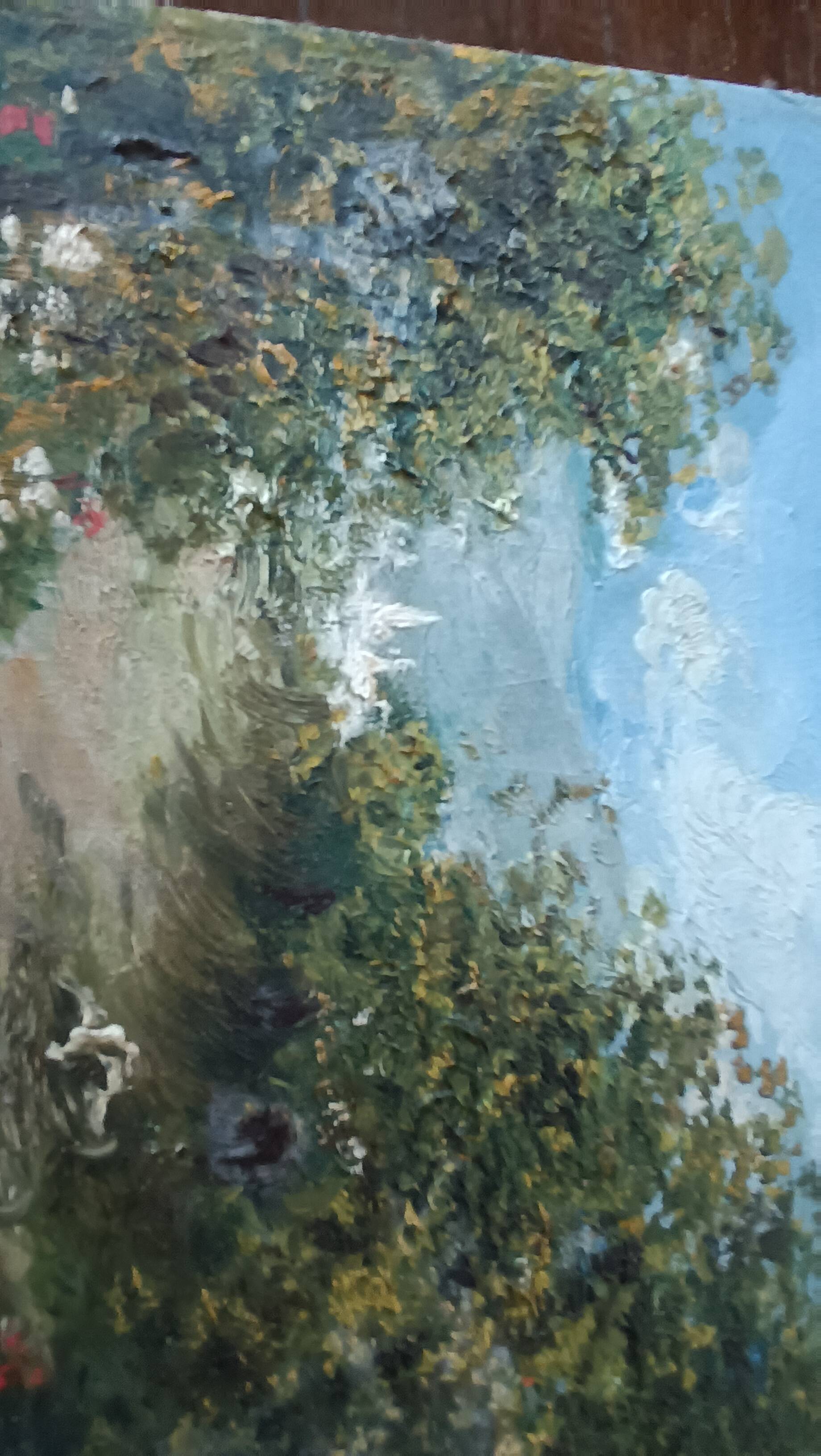 Late 19th century painting on panel of rural landscape