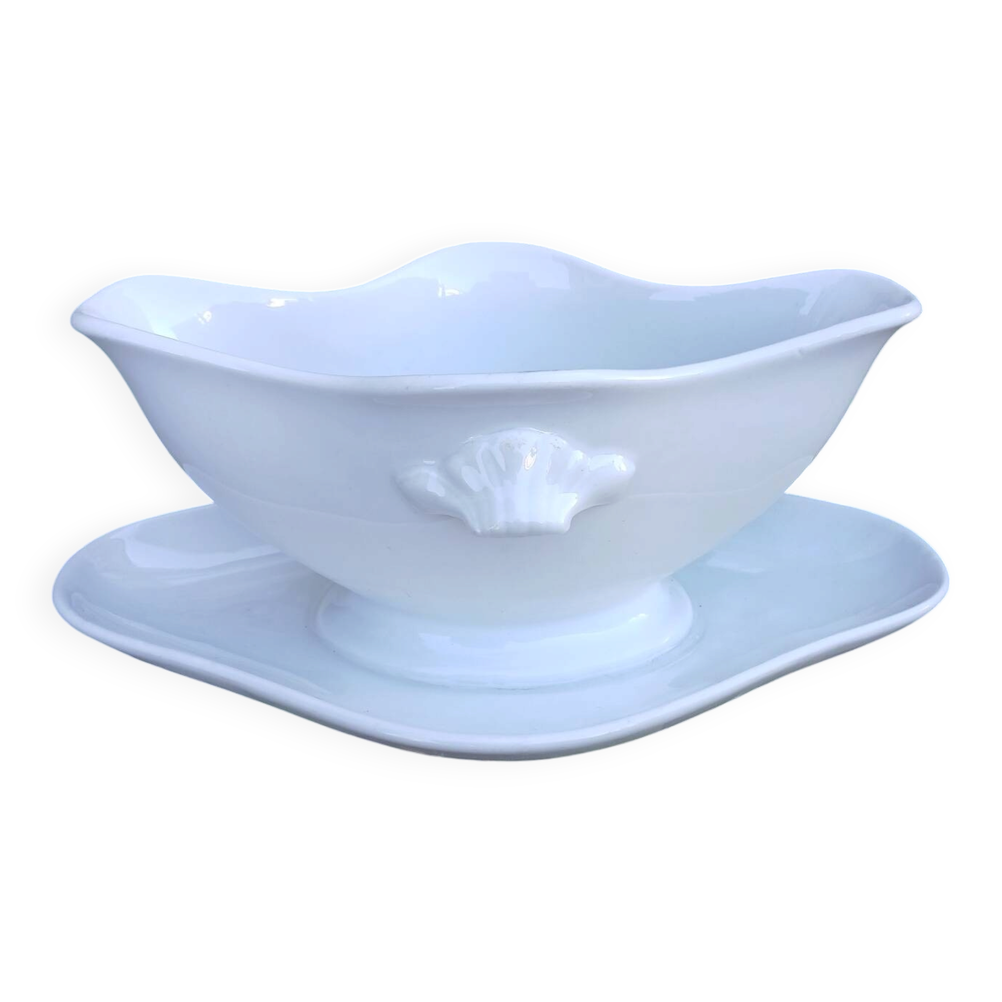 Saucière en faïence blanche 