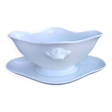 White earthenware sauce boat