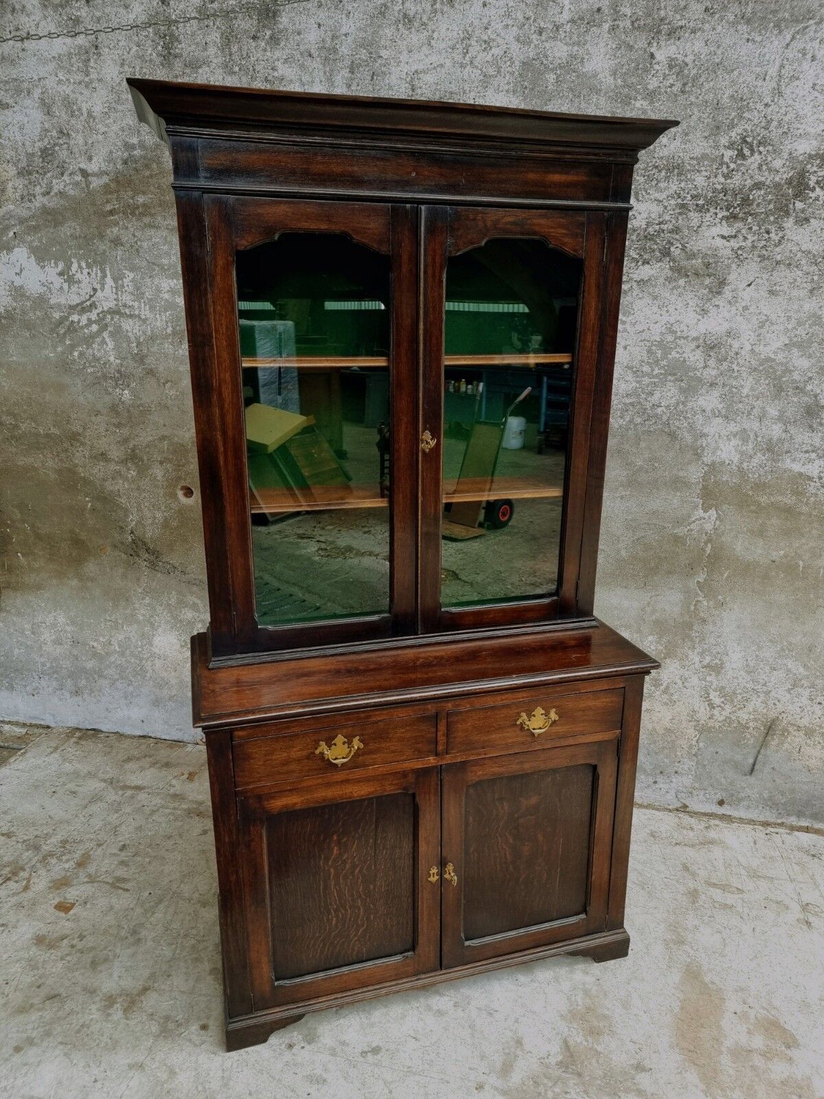 Antique china cabinet oak display cabinet English kitchen cabinet