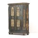 Antique Rustic Farmhouse Folk Art Painted Bridal Cabinet 1882