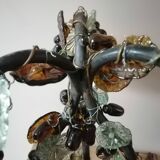 Art deco lamp, bunches of grapes in Murano glass, bronze base