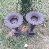 Pair of cast iron planters