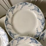 set of 6 flat plates in Iron Earth K&G Lunéville model "Angèle" late 19th century