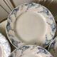 set of 6 flat plates in Iron Earth K&G Lunéville model "Angèle" late 19th century