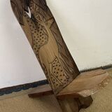 African carved wooden palaver chair