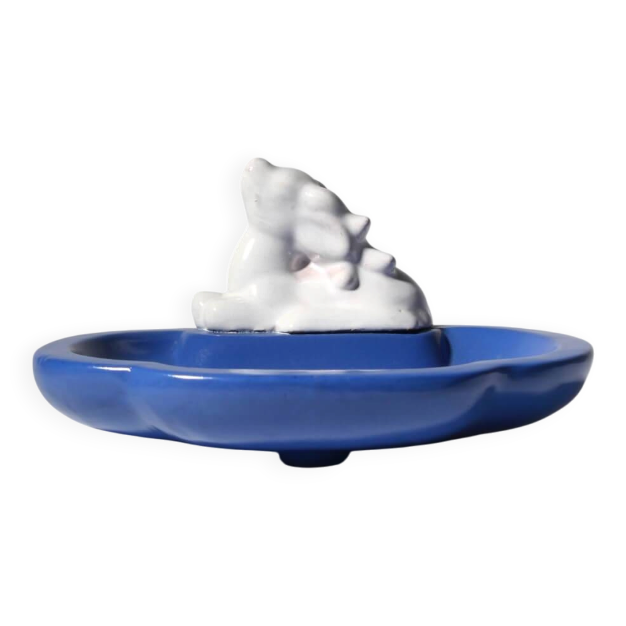 Gabriel Burmeister White Deer Art Deco Ceramic Bowl, 1930s