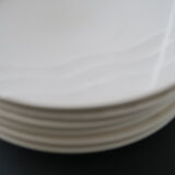6 Assiettes  plates Salins Studio  lignes courbes  Vintage 1980 style Memphis design Pierre Cazenove