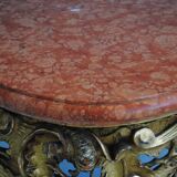 Console Louis XV gold on wooden marble