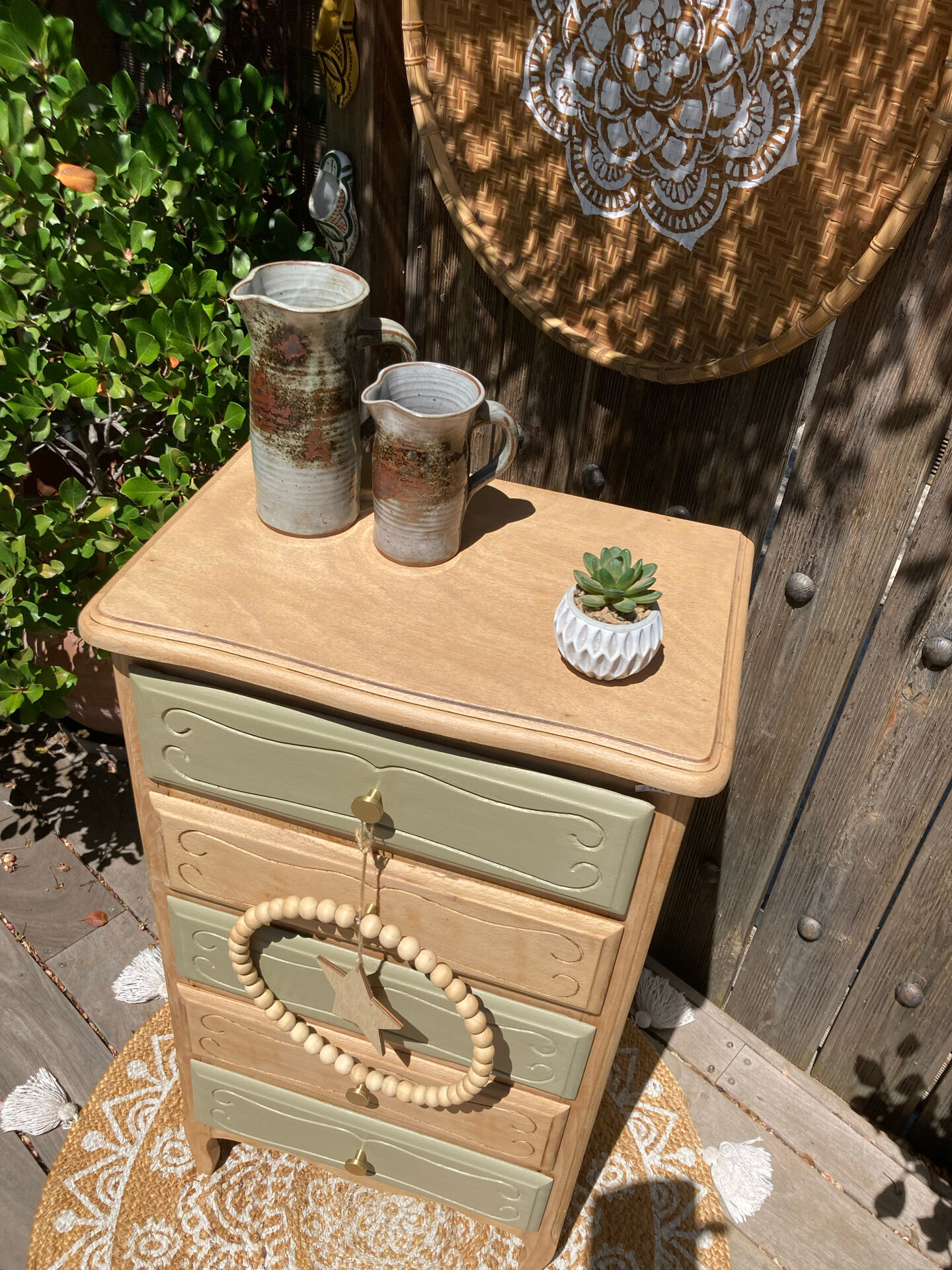 Pretty chiffonnier 💚 revamped Bohemian KHAKI chest of drawers