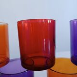 Set of 10 multi-colored water glasses Italy 1980