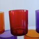 Set of 10 multi-colored water glasses Italy 1980
