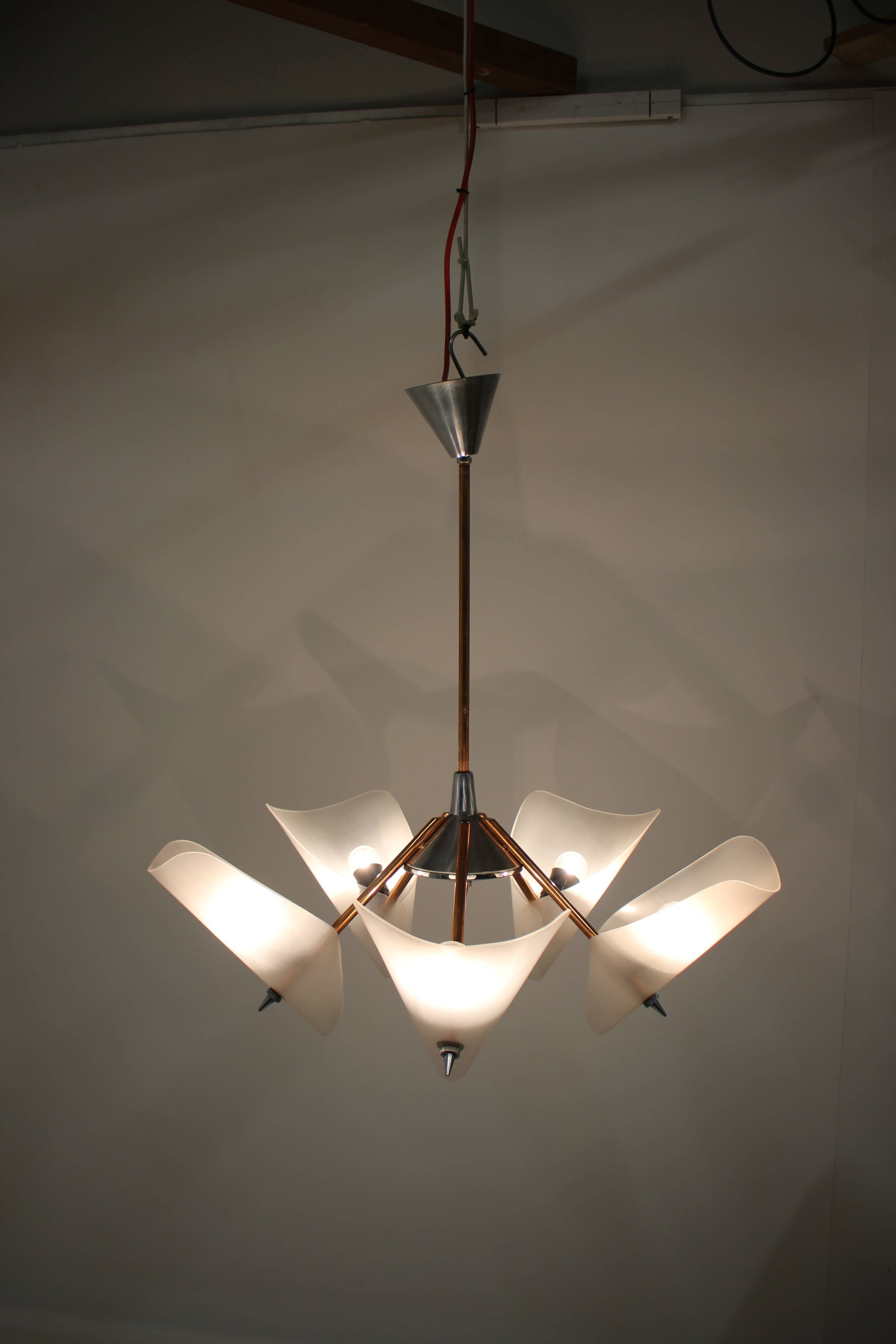 Mid-century chandelier by Drukov,  1960