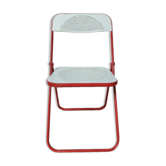 Chaise pliante vintage design italie cannage