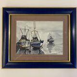 Old painting, Marine, signed and dated 1999