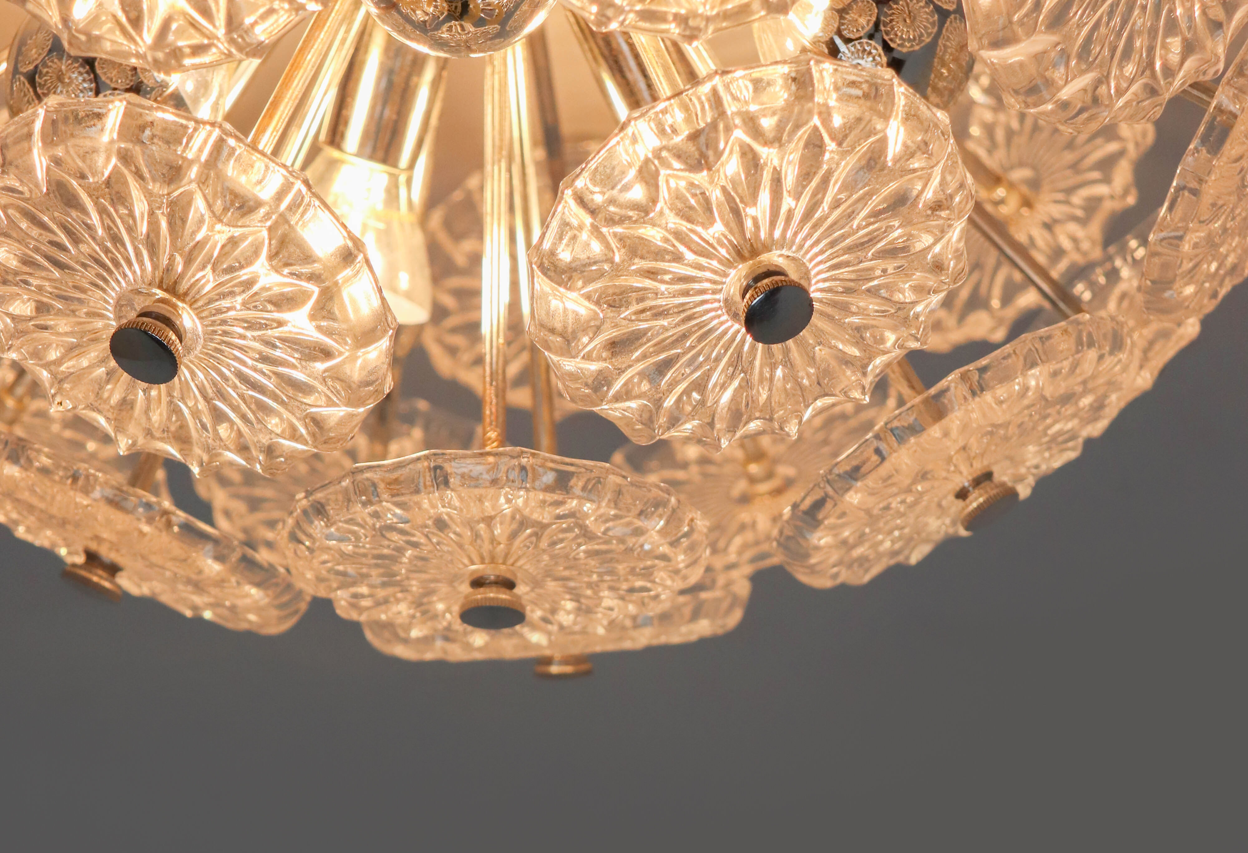 Vintage glass sputnik chandelier