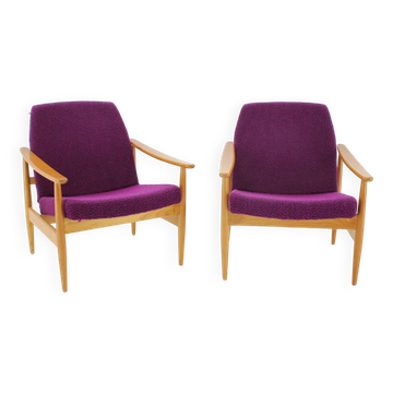Ensemble de deux fauteuils des années 1960, Tchécoslovaquie