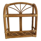 Vintage rattan wall shelf