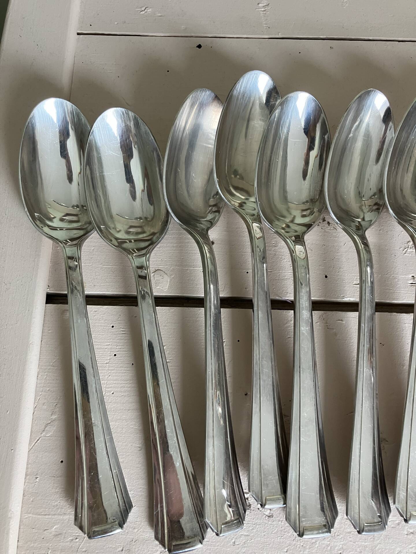 Set of 12 vintage soup spoons Arr deco Argental