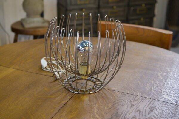 1970s chrome metal designer lamp