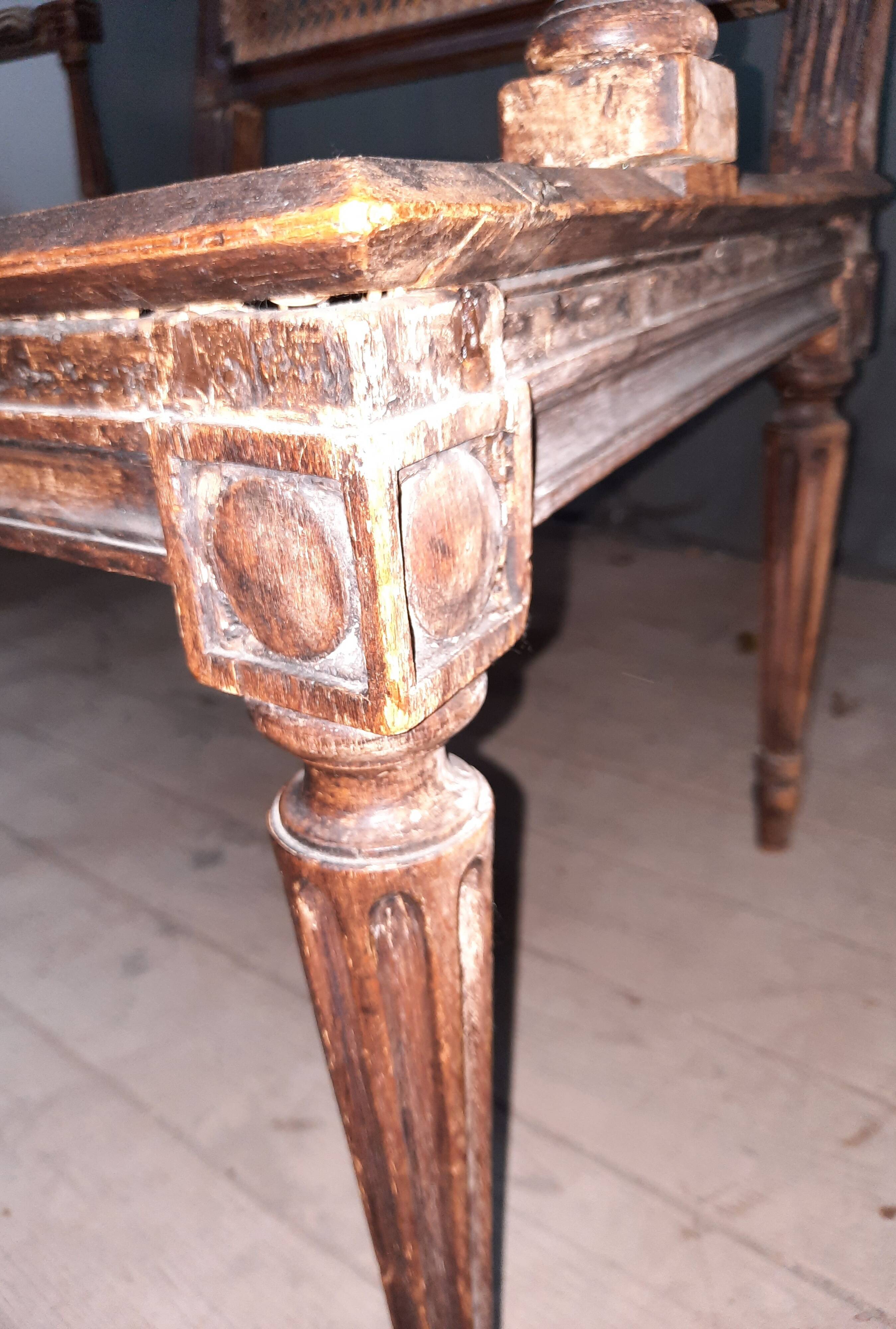 Pair of cane armchairs from the Louis XVI style