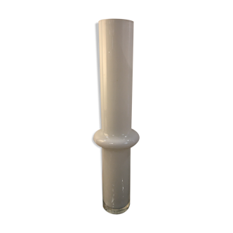 White glass vase
