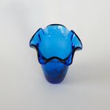Cobalt glass vase, Danish design, 1970s, made in Denmark