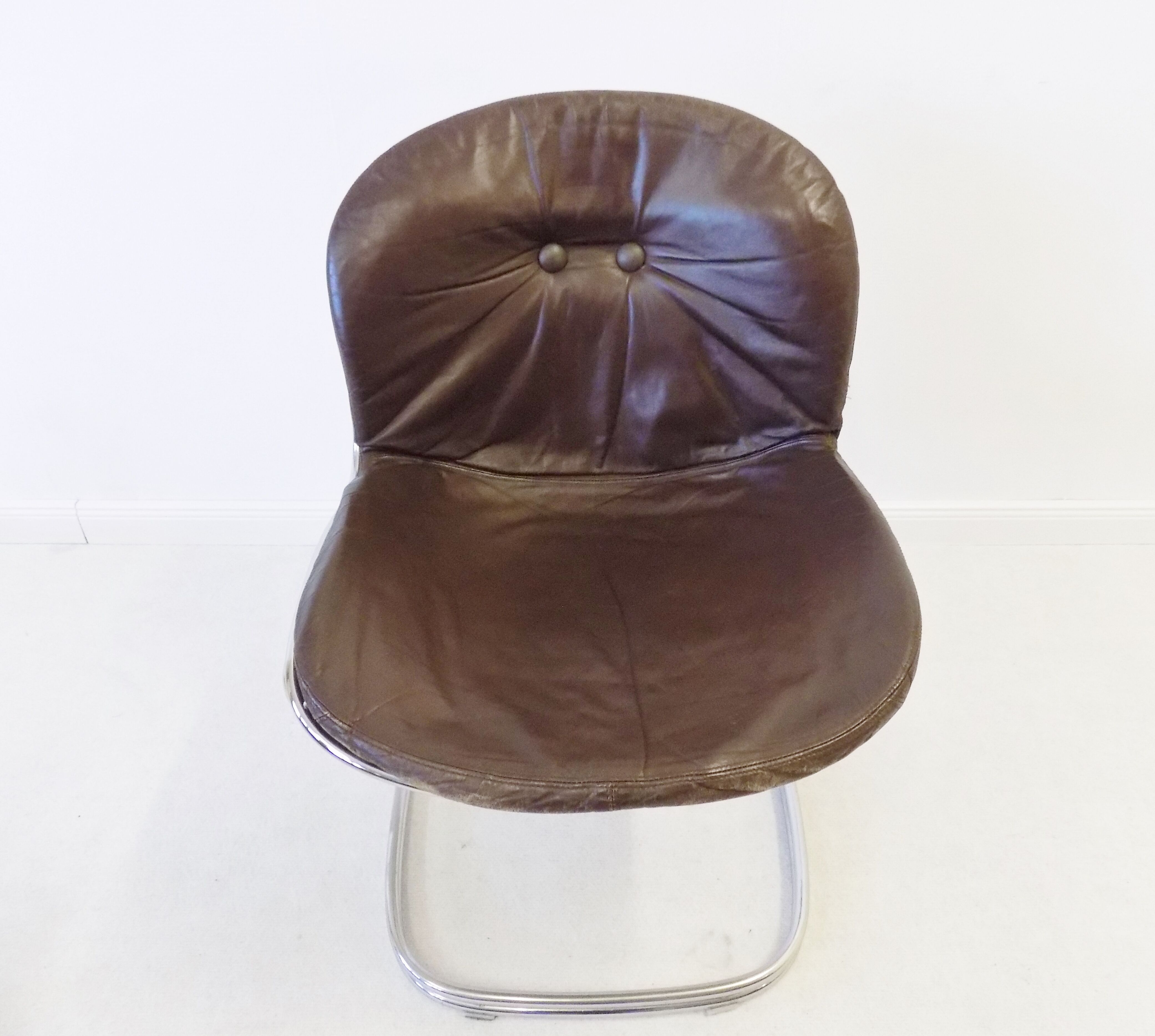 Rima Sabrina set of 4 leather dining chairs by Gastone Rinaldi