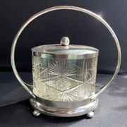 Biscuitier cristal taillé et métal argenté F. W. Quist (1831-1903)