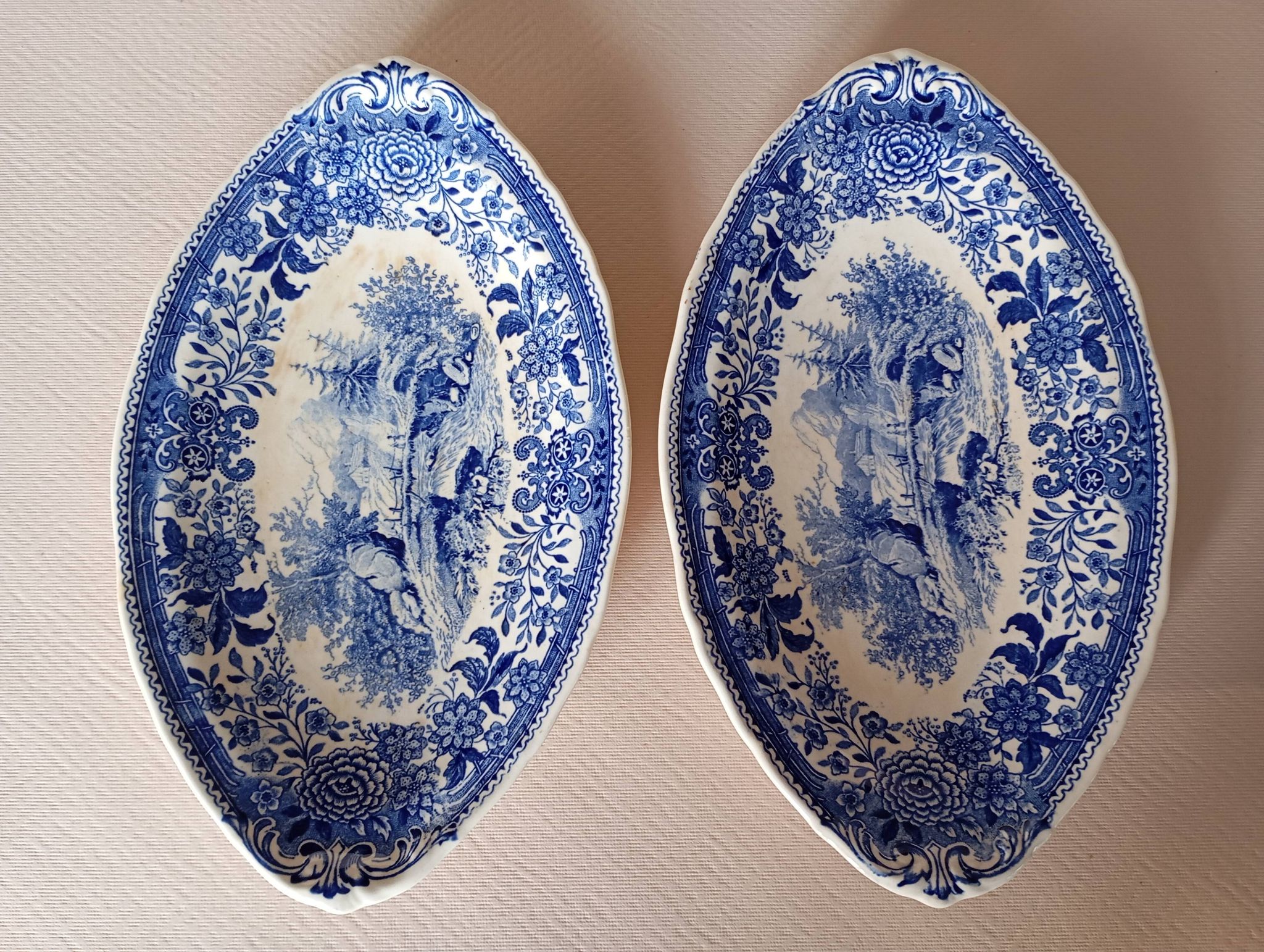 "Burgenland" blue bowls Villeroy & Boch Mettlach