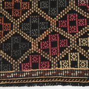 6x9 Green & Red Geometric Vintage Kilim Rug