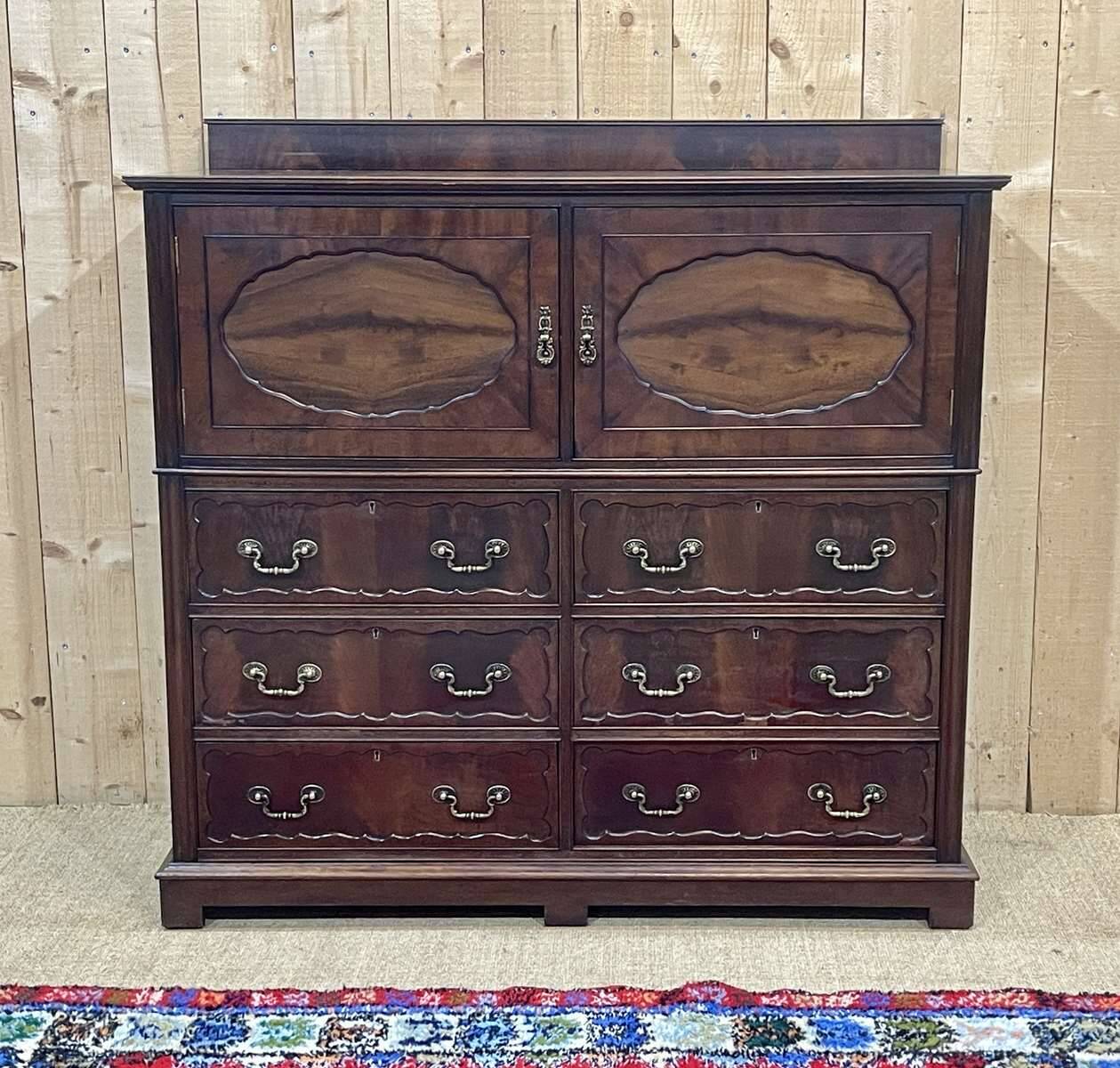 1950s English mahogany chest of drawers