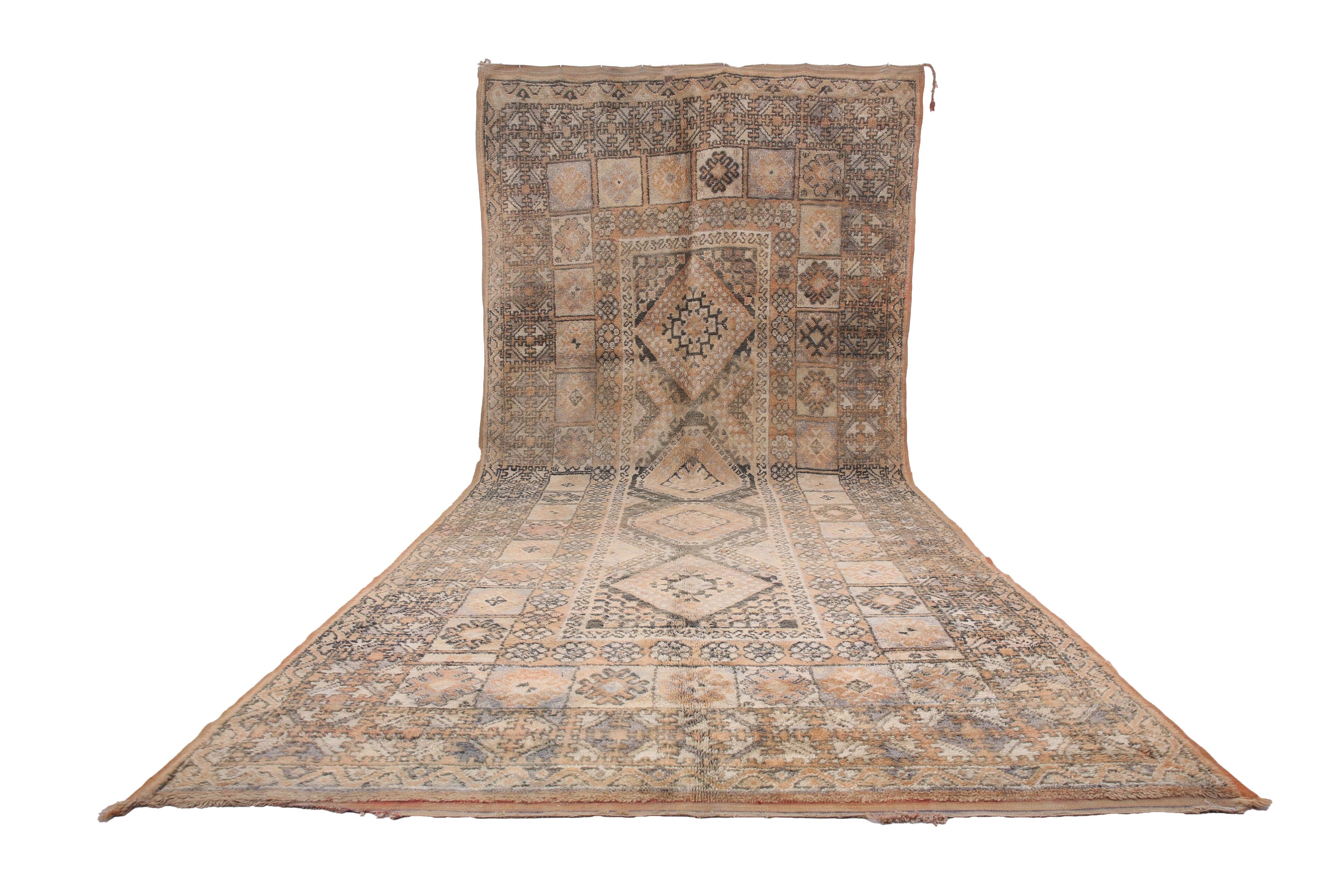 Extra Large Vintage Moroccan Rug  217 x 487 - Berber wool Boho Rug Handmade