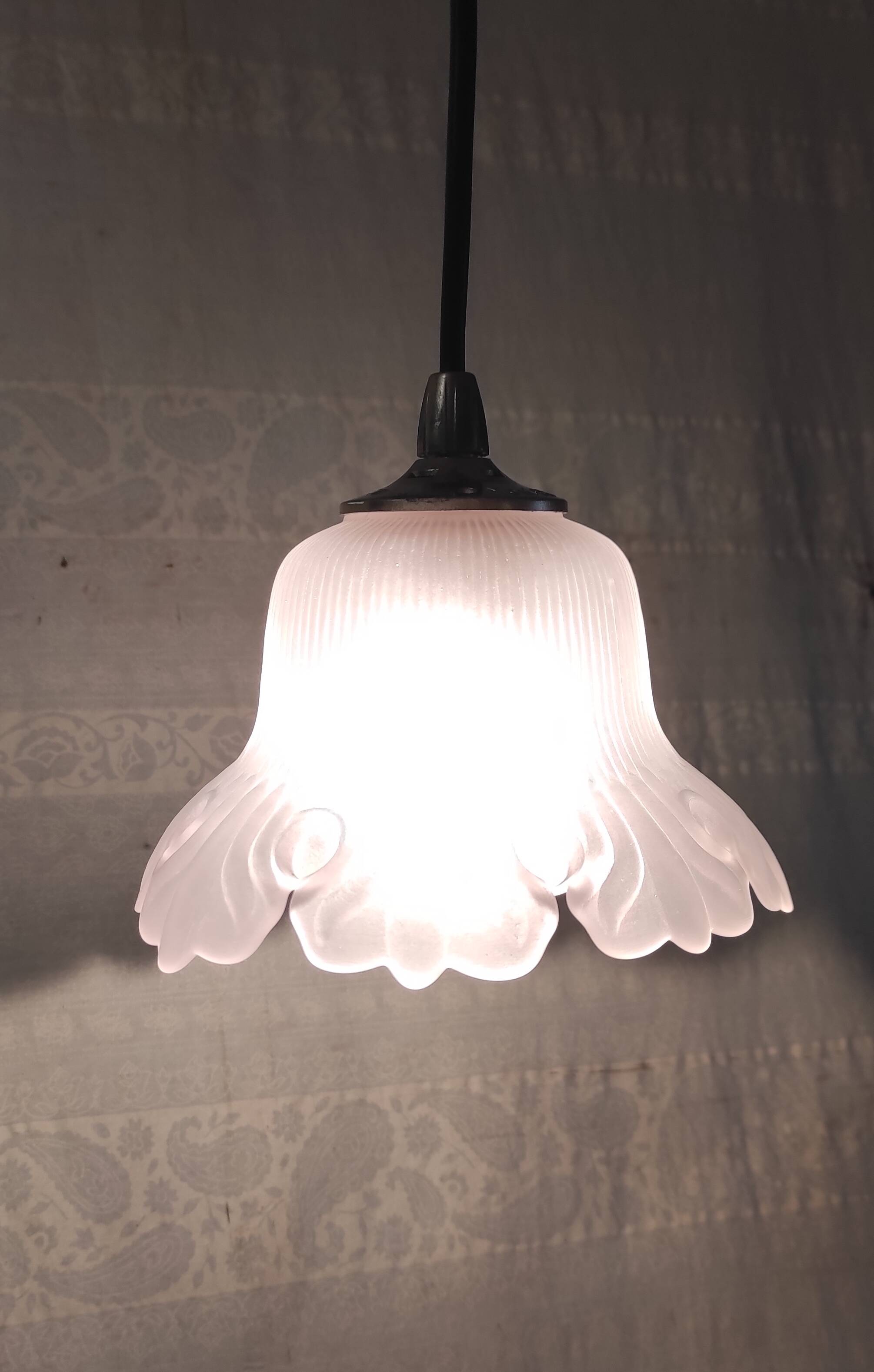 Art Deco style pressed glass portable lamp - mid-20th century