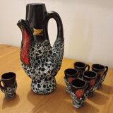 Fat lava ceramic liquor service by vallauris, france