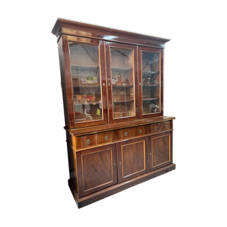 Napoleon III period library in mahogany veneer