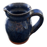 Old blue pitcher signed